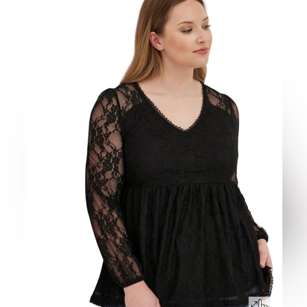Torrid Babydoll Lace V-Neck Blouse NWT
